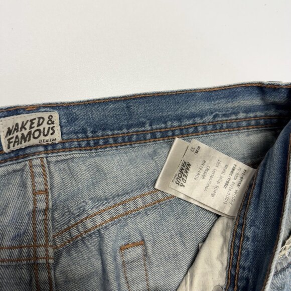 Vintage Naked & Famous Indigo Selvedge Jeans Mens 33 (32x28.5) Y2K Weirdguy - Picture 11 of 16
